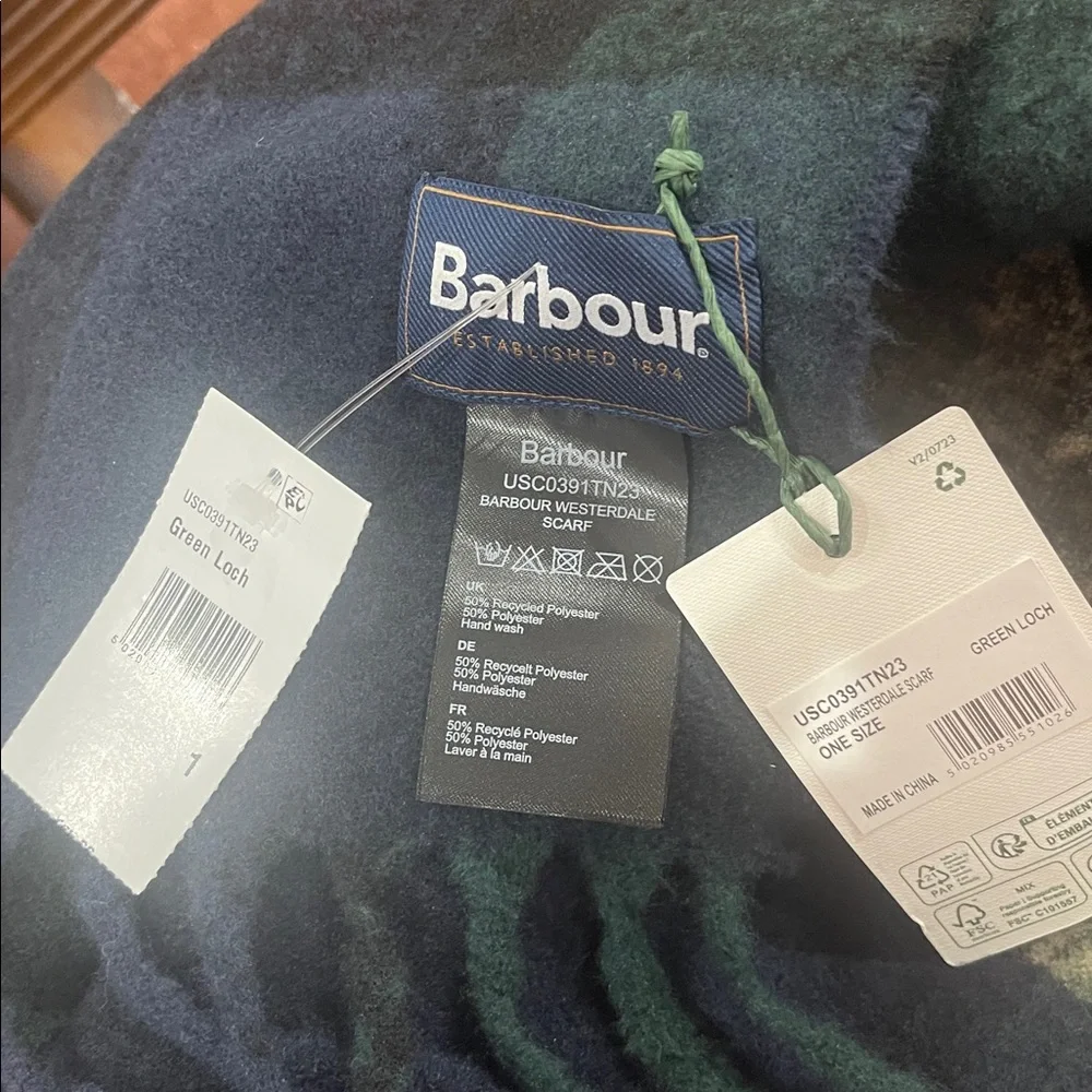 Barbour Men's Plaid Scarf - Blue /Brown/green